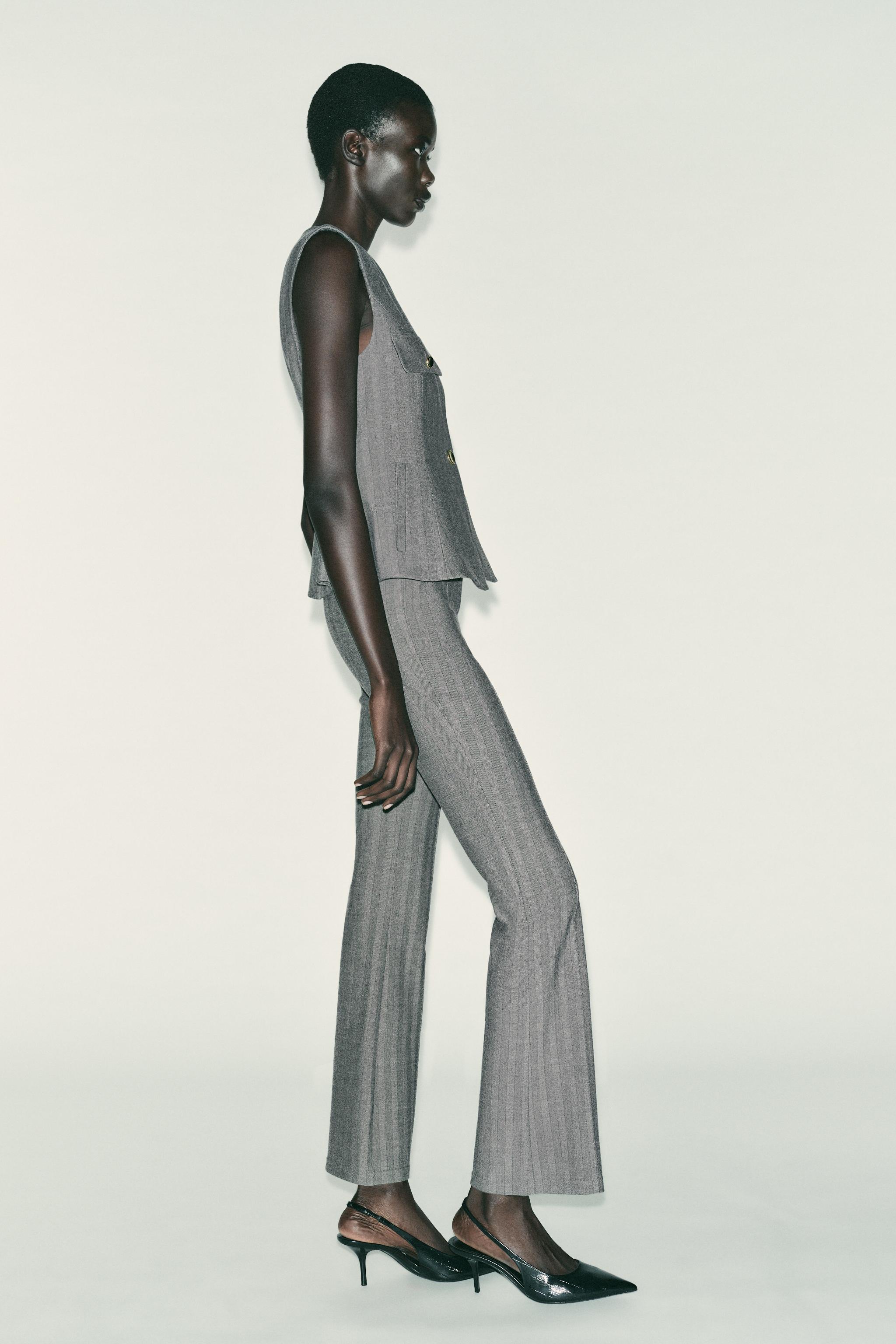 HERRINGBONE FLARED VEST